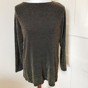 3/$30 Maggie Sweet Gold Sparkle Top Size Petite M